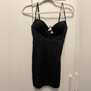 Oh Polly Elegant Black Slip Dress